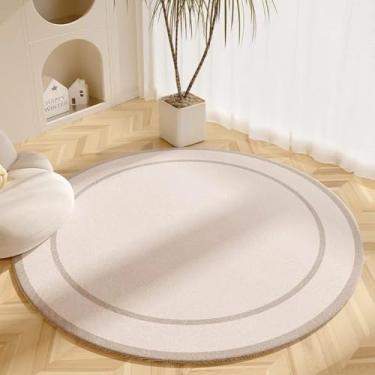 Imagem de Sala de estar Tapete Simples Bege Redondo Quarto Quarto Tapete Casa Mesa de Centro Vestiário Tapetes de Pelúcia, SY2316, QD, A, Diâmetro 170CM
