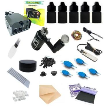 Imagem de Kit Tatuagem Tattoo Maquina Eclipse Completo 5 tintas - Caverna do Roc