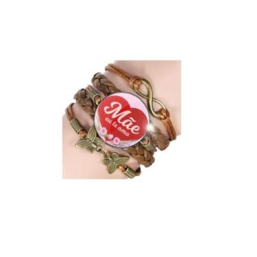 Imagem de Pulseira Feminina Ajustável "Mãe eu te amo" Dia das Mães Aniversário e