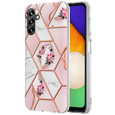 Imagem de Monwutong Capa de telefone slim fit para Samsung Galaxy A14, capa moderna com estampa de mármore IMD brilhante para meninas, com lente de câmera e proteção de tela para Galaxy A14 4G/5G, HDYB flor