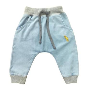 Imagem de Calça De Bebê E Infantil Jeans Básica Saruel Clara Com Bolso e Bordado