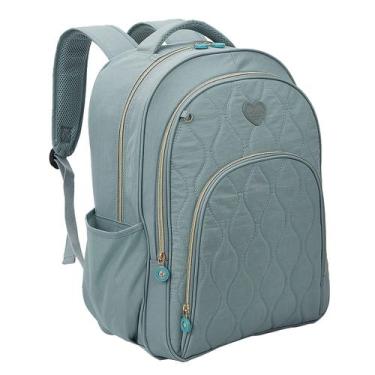 Imagem de Mochila Kika Soft Costa Feminina Grande Escolar Faculdade, Verde