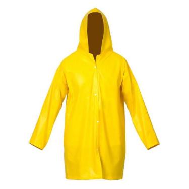 Imagem de Capa de Chuva Amarela PVC Pop Com Forro Poliéster e Capuz - SS, G