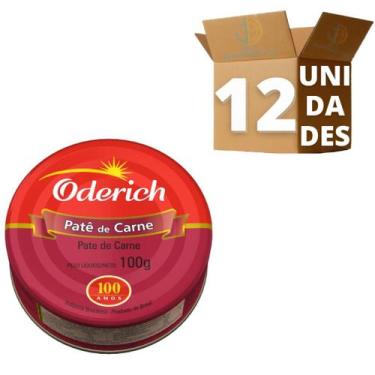 Imagem de Kit 12 Pate De Carne Oderich Enlatado 100g