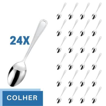 Imagem de Jogo Restaurante Colher Inox Reforçada 24 Pçs Casa / Bar - Em casa tem