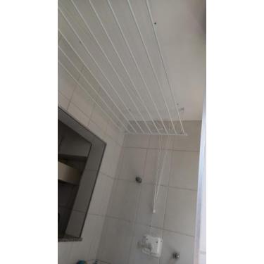 Imagem de Varal de teto tradicional com manivela 9 varetas em alumínio - Varais 