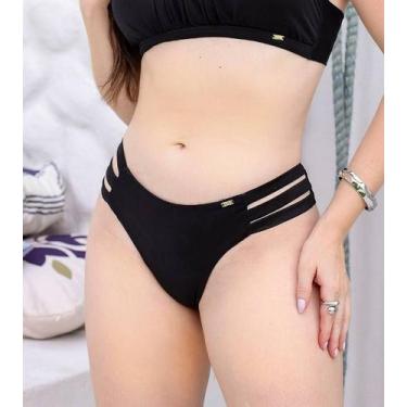 Imagem de Calcinha fio biquini tiras laterais ref.7013 - LEDS INTIMA, Preto, P
