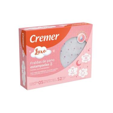 Imagem de Caixa 5 Fralda De Pano Cremer Estampada 70x70cm Cremer Envio Imediato,