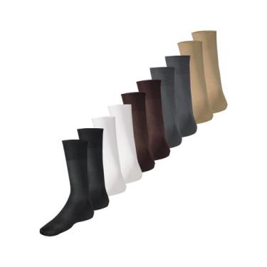 Imagem de Kit com 10 Meias Social Meianyl 6002-001 Colorido - LUPO, Cinza