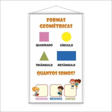 Imagem de Banner Pedagógico Escolar - Formas Geométricas 120x65cm - PlimShop