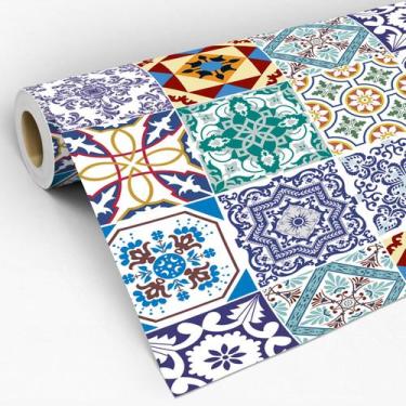 Imagem de Papel De Parede Vinilico Azulejos Clássico Português Retrô - 7decorsto