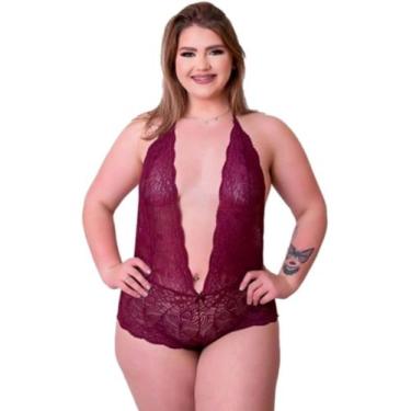 Imagem de Body Plus Size Decote Produndo Rendado XGG  Sensual - Impresioni, Vinh