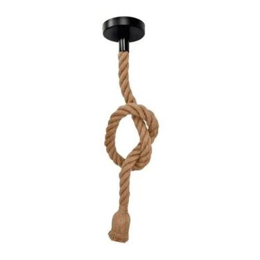 Imagem de Pendente Corda Retro Vintage Rustico Decorativo Soquete E27 - Chandeli