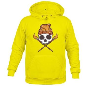 Imagem de Moletom 100% Algodão Quente Caveira Vasoura - Surprass, Amarelo, M
