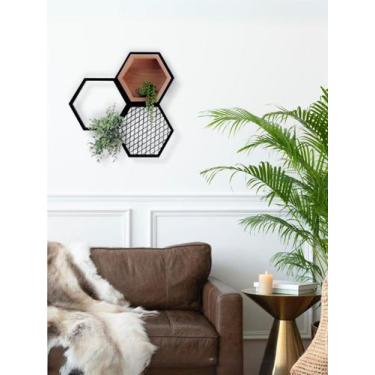 Imagem de Colmeia Lumiere Organizadora 3 Hexágonos - Casa Quentinha, MDF Verde S