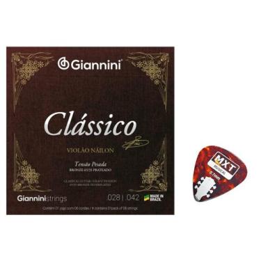 Imagem de Encordoamento Giannini  para Violão Náilon Clássico Tensão Alta GENWPA