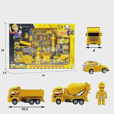 Imagem de Kit Brinquedo Veículos de Construção 18 peças à Fricção - Toy King