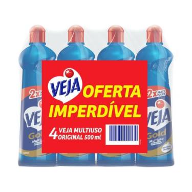Imagem de Kit Limpador Multiuso Veja Gold Original  - 500ml cada 4 Unidades