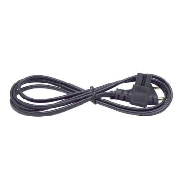 Imagem de Cabo de Força Bipolar Universal para Eletrônicos Ângulo 90 Preto / Tip