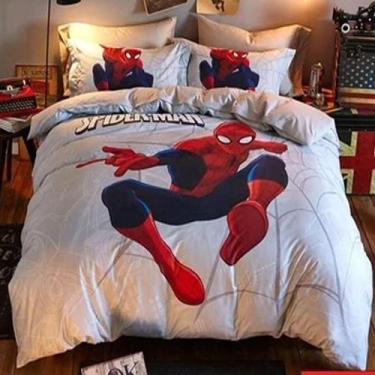Imagem de Jogo de cama casal infantil homem aranha 4 peças com edredom - Casa Da