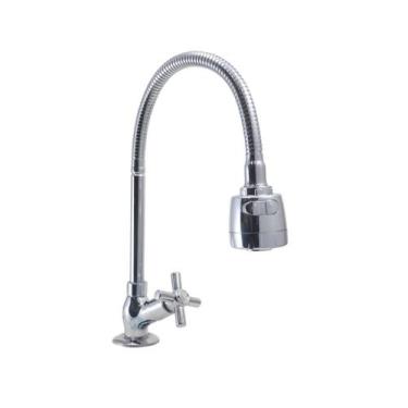 Imagem de Torneira Gourmet Metal Inox Pia Cozinha Mesa / Bancada Luxo C-34 - Rei