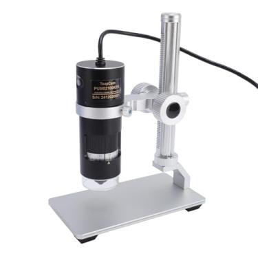Imagem de Microscópio, Câmera de Microscópio Digital USB Ampliação 10X-280X, Microscópio Eletrônico Com Suporte e 8 LED Anel Iluminação Software de Medição para PC para 7 8 10