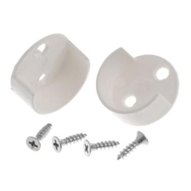 Imagem de Kit 2 Suporte Encaixe Apoio De Barra Tubo Cabideiro Cortina Guarda Rou