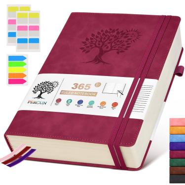 Imagem de Caderno de jornal PERCUN B5 forrado com capa de couro de 365 páginas