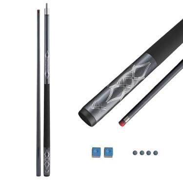 Imagem de Bastão de taco de sinuca de 147 cm, bastão de sinuca, taco de bilhar de bordo canadense, taco de sinuca profissional para esportes de mesa de sinuca de bar e casa, taco de piscina de carbono (B taco