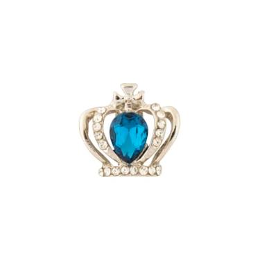 Imagem de Knighthood Broche de coroa azul com pedra vermelha e broche de lapela com detalhes de cristal branco para homens – Acessório de terno real, Standard, Metal, Sem Pedra Preciosa