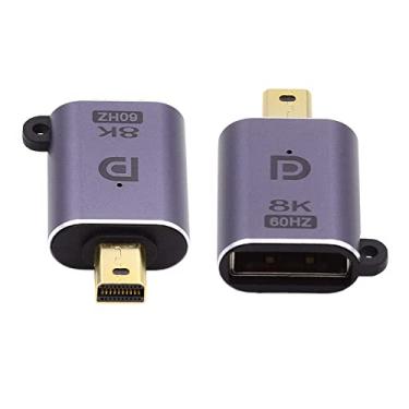 Imagem de NFHK Mini DisplayPort 1.4 macho para DP fêmea 8K 60hz adaptador Ultra-HD UHD 4K 144hz 7680 * 4320 para monitor de vídeo PC, laptop