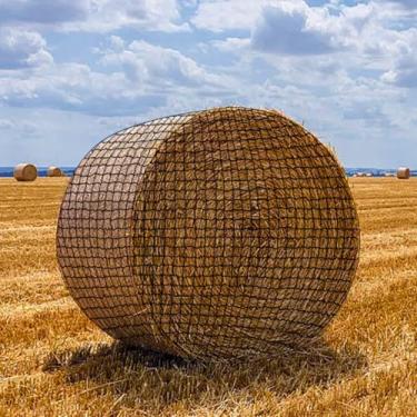 Imagem de Musselton Rede de feno redonda grande de 1,5 x 1,5 m, furos de 3,8 cm, rede de feno resistente, alimentação lenta para cavalos, serve para fardos redondos 10 x 12 x 12 x 12 ou fardos quadrados 8 x 8 x