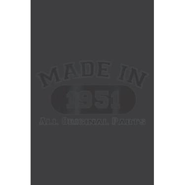 Imagem de Made in 1951 All Original Parts Funny 71St Birthday Gift Meme: DOG JOURNAL - 6" x 9", 100 Pages: Wide Ruled Paper Notebook Journal | Pretty Wide Blank ... for Home School College for Writing Notes.