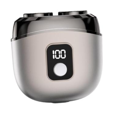 Imagem de predolo Barbeador elétrico, aparador de barba, 5 W, display digital, barbeador de bolso sem fio, máquina de barbear para casa, bigode de acampamento, Cinza