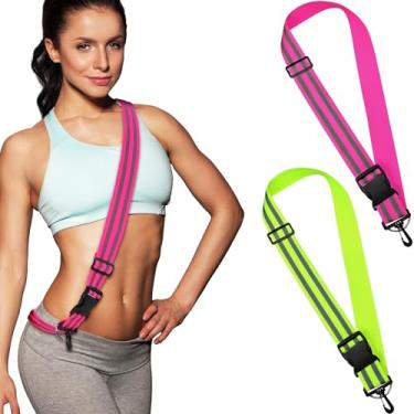 Imagem de Saintrygo Faixa refletiva refletiva para corrida, faixa de segurança de alta visibilidade, faixa refletiva, faixa refletiva ajustável para caminhada, ciclismo à noite (verde fluorescente, vermelho