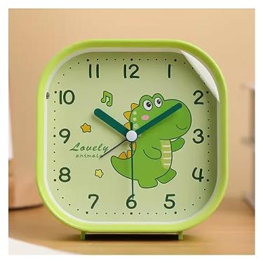 Imagem de LICONG-2020 Despertador super alto, despertador de desenho animado, sem tique-taque com luz noturna, despertador de 10 cm, relógio operado por bateria para cabeceiras de cama, sala de estar, relógios