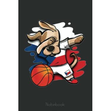 Imagem de Dabbing Dog Czech Republic Basketball Fans Czech Flag Notebook Vintage: A blank lined basketball notebook 6x9 in 110 Pages that makes a fun basketball ... women's basketball, team basketball gifts
