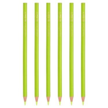 Imagem de PATIKIL Conjunto de lápis de cor verde claro, 6 peças de lápis de cor a óleo de madeira para pintura artística de artistas
