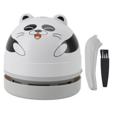 Imagem de Mini Varredor de pó de Mesa Silencioso, Aspirador de pó de Mesa de Sucção Forte Com Escova de Limpeza de Bico de Vácuo, Portátil para Limpeza de Poeira e Migalhas (Panda)