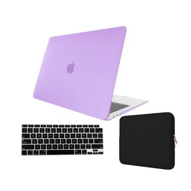 Imagem de Kit Case Para Macbook AIR 13 A2681 A3113 Com Chip M2 M3 + Película de Teclado + Capa Neoprene (Lilás Fosco)