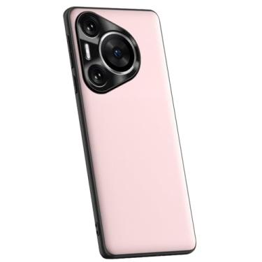 Imagem de HAO RIYLN Capa ultrafina para Huawei Pura 70 Ultra/70 Pro+/70 pro/70, capa de telefone de couro de luxo com proteção de câmera à prova de choque, rosa, 70 Ultra