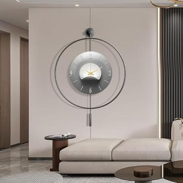 Imagem de Relógio de parede grande, relógio de pêndulo moderno, relógios de parede operados por bateria, relógios de quartzo decorativos silenciosos sem tique-taque para sala de estar, cozinha, escola, quarto,