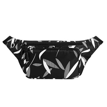 Imagem de XEYOU Mochila unissex para corrida com fivelas ajustáveis, bolsa de cintura leve para esportes, caminhadas, passeios, pochete com cães, pode guardar passaporte, dinheiro, celular, Folhas de salgueiro,