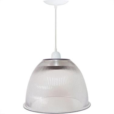 Imagem de Luminaria Prismatica Bezelux 16'' Com Pendente Branco E27 Bzf16Br