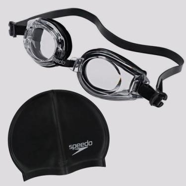 Imagem de Kit Speedo Touca e Óculos de Natação Preto, Único