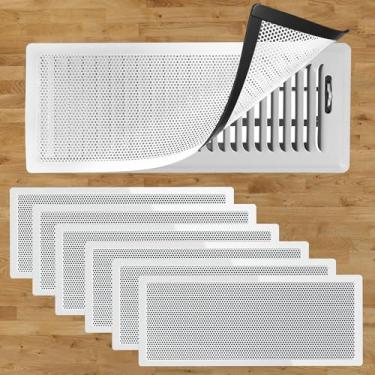 Imagem de Capas de ventilação magnéticas para registro de piso Capas de tela de ventilação de ar magnéticas para registros de piso/parede/teto filtros de ventilação de ar (branco 4x10 6 peças)