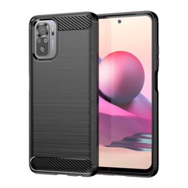 Imagem de GTBDEKI Capa para Redmi Note 10/Redmi Note 10S/Redmi Note 11SE 4G/Poco M5S, M2101K7BG, capa traseira de silicone fino à prova de choque de fibra de carbono resistente TPU macio para Xiaomi Redmi Note
