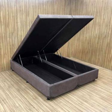 Imagem de Cama Box Baú Queen Bipartido Blindada 4 Amortecedores 158x198x40 cm