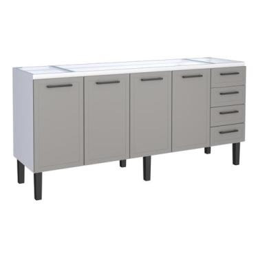 Imagem de Gabinete Armário Cozinha Juno 1.80 Mt - 4 Portas 4 Gavetas - 100% Aço 