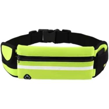 Imagem de Pochete Esportiva Premium Impermeável para Corrida, Academia, Bike e Trilha Porta Celular, Garrafa e Cinta Fitness Slim Unissex Compacta, Confortável e Durável para Atividades ao Ar Livre (VERDE)